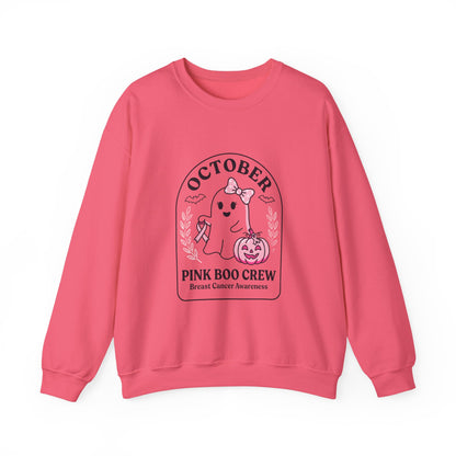 Pink Boo Crew Breast Cancer Awareness Sweatshirt | October Ribbon
