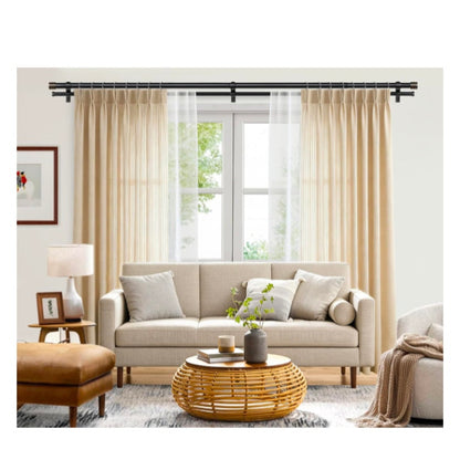 1 Inch Double Curtain Rods for Windows 32 to 144 Inch,