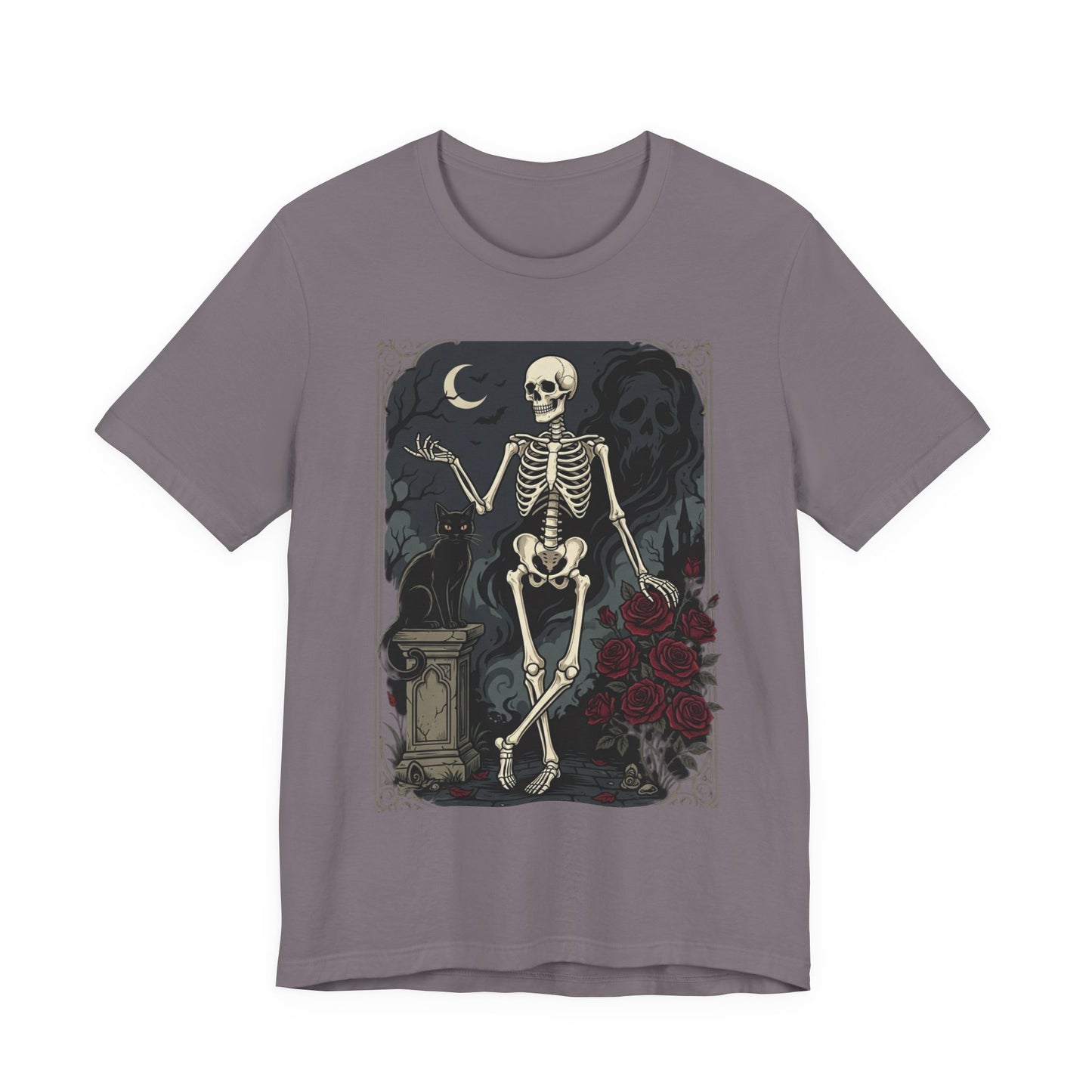 Skeleton Vintage Tarot Tee – Retro Gothic Skull Shirt