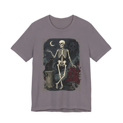 Skeleton Vintage Tarot Tee – Retro Gothic Skull Shirt
