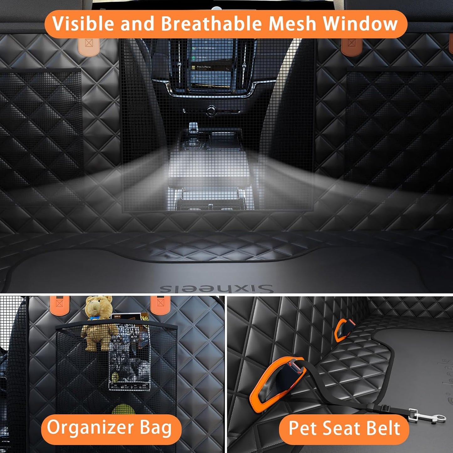 Dog Car Seat Cover Back Seats Protector Backseat Extender Rear Seat Waterproof Carseat Car SUV
