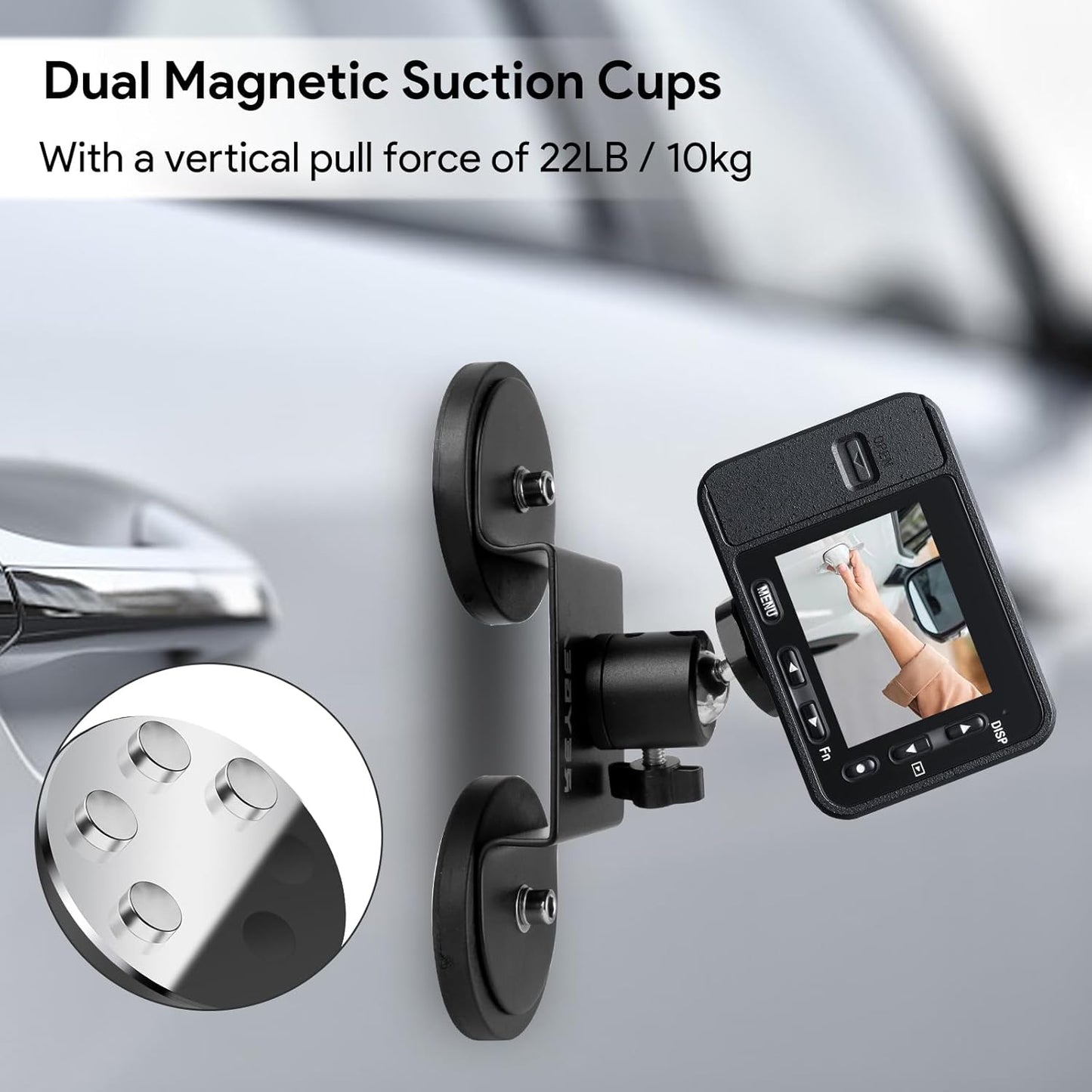 Car Magnetic Action Camera Mount Strong Suction 360 Rotation Ball Head GoPro