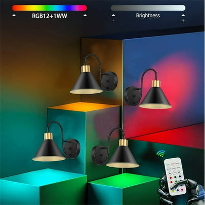 2 pack LED Battery Operated Wireless Wall Sconces with Remote Control