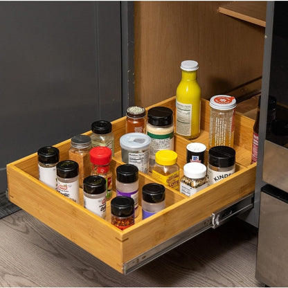Fabsome Pull Out Bamboo Cabinet Drawer Organizer