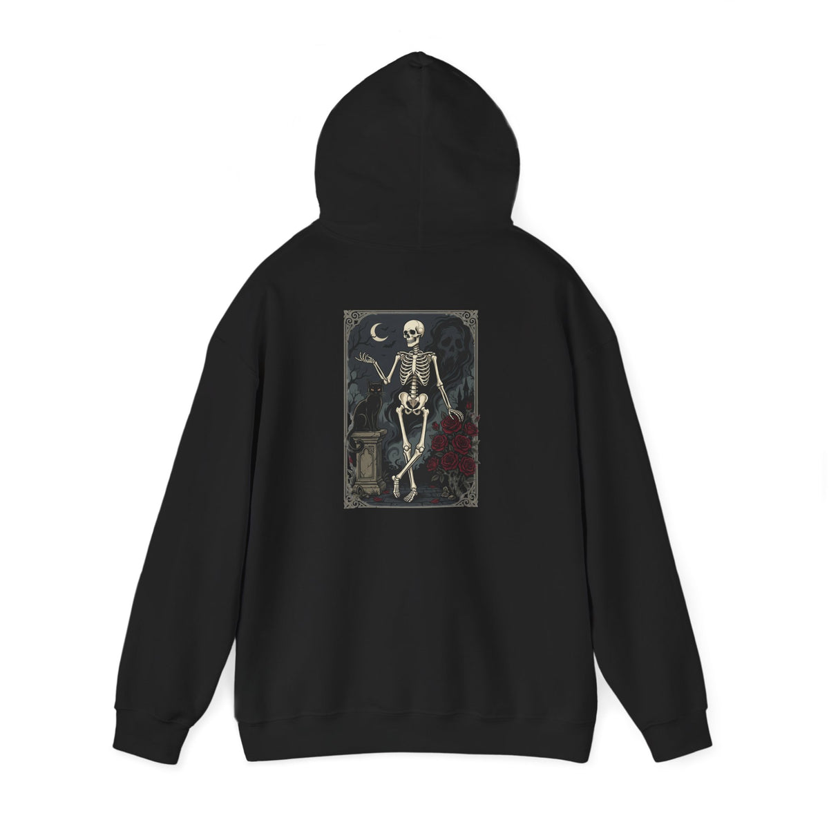 Gothic Skeleton Art Hoodie — Vintage Memento Mori Skull Design