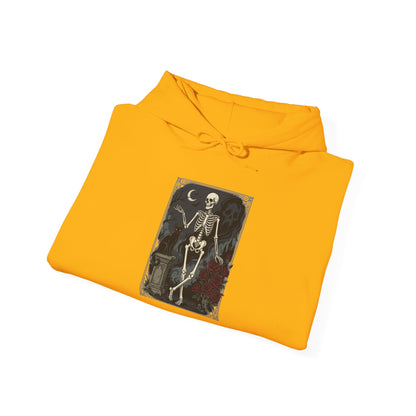 Gothic Skeleton Art Hoodie — Vintage Memento Mori Skull Design