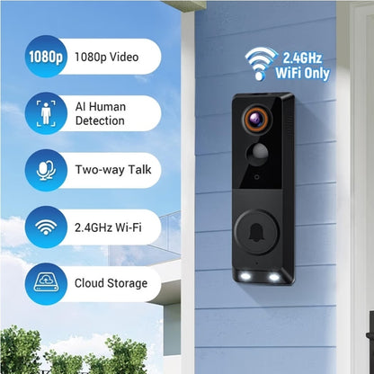 1080P Wireless Smart Doorbell Camera with AI Human Detection