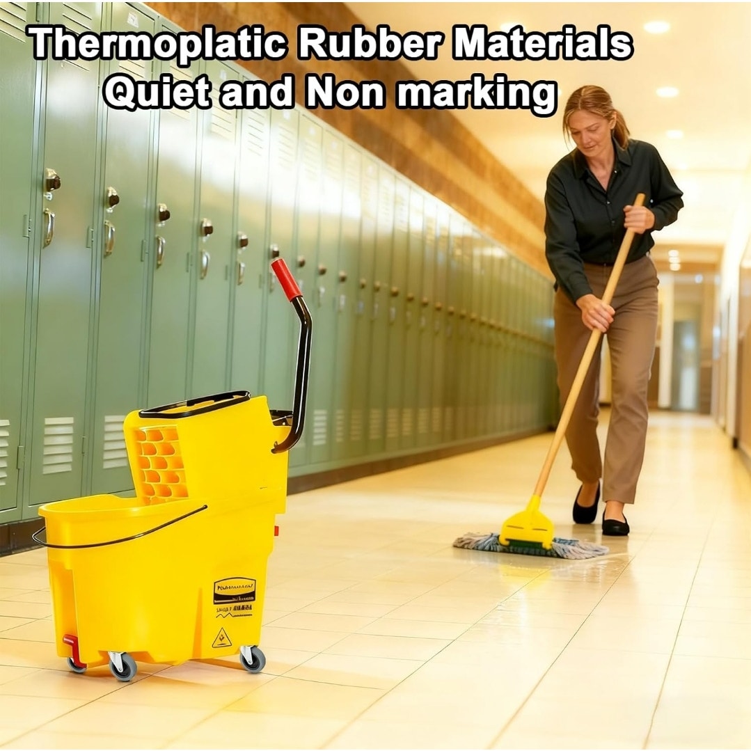 4 in, 7/16-Inch Stem Diameter Swivel Rubber Casters