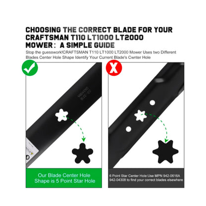 High Lift 5 Star Replacement Blades for Craftsman 42 inch Mower