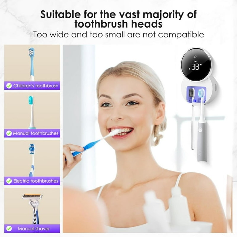 Smart Wall Mounted Toothbrush Holder & Cleaner