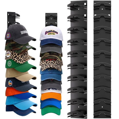 Hat Organizer for Baseball Caps 2Pack, Hat Rack for Wall with Strong Adhesive Hold up to 20 Hats