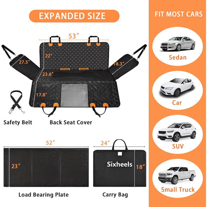 Dog Car Seat Cover Back Seats Protector Backseat Extender Rear Seat Waterproof Carseat Car SUV