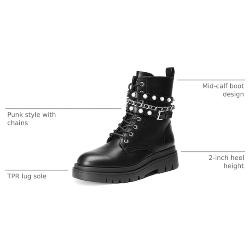 DREAM PAIRS Women's Jeweled Combat Boots Size 6.5