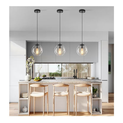 Glass Globe Pendant Light Modern Hanging Lighting Fixture