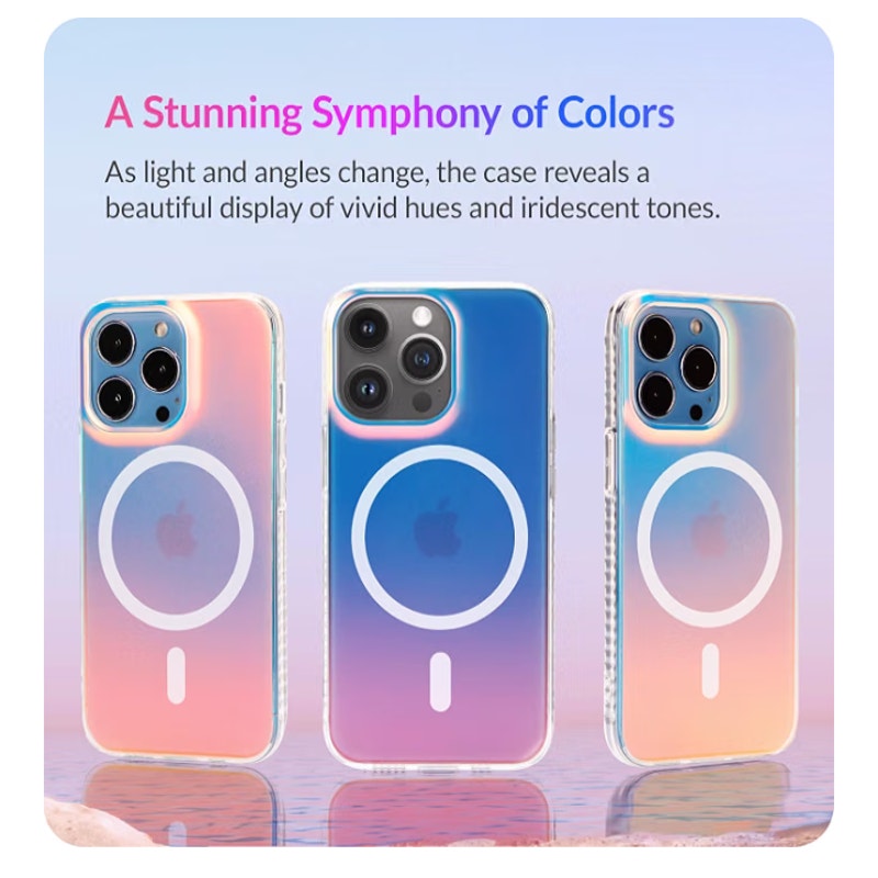 iPhone 15 Pro Case [Compatible with Magsafe] Fluorescent Holographic Iridescent