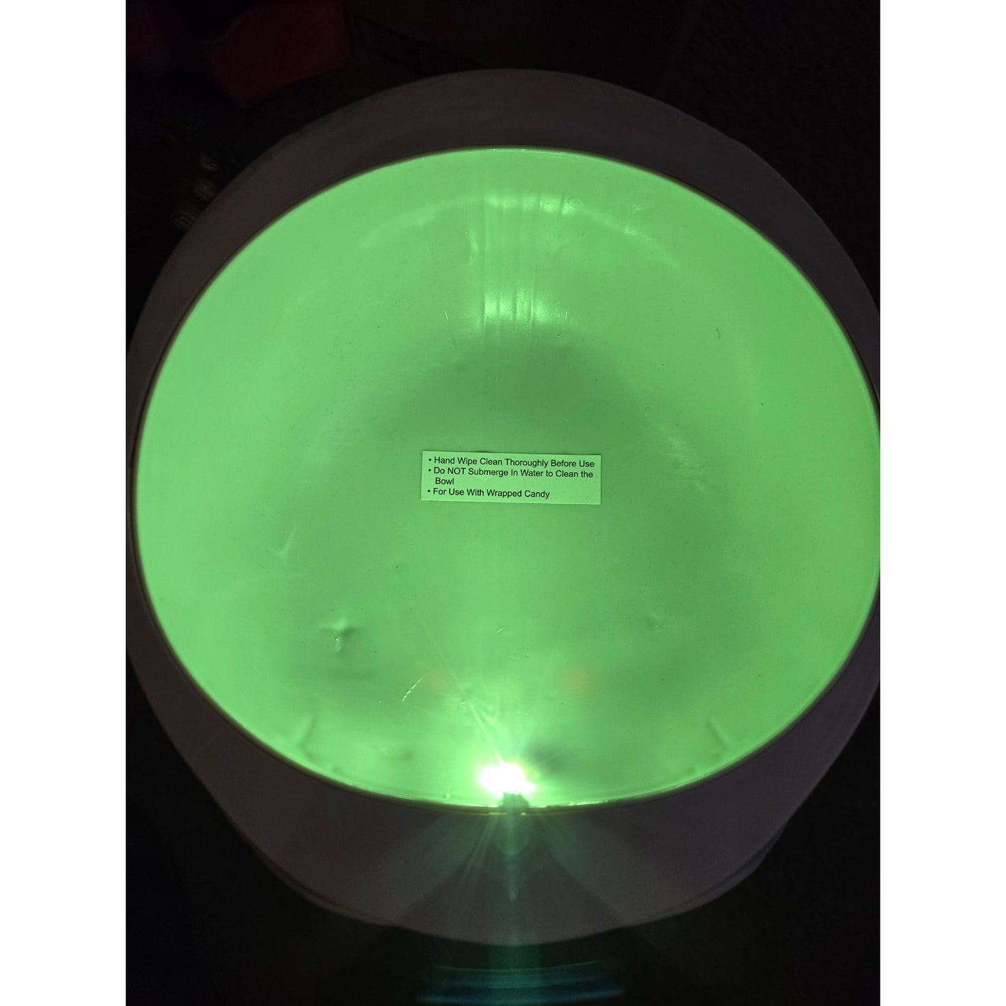 8" Light & Sound Candy Bowl Skull Halloween Decorative White Hyde and EEK!