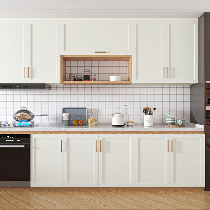 Matte Off White Peel & Stick Vinyl for Cabinets Walls Waterproof Self Adhesive Removable