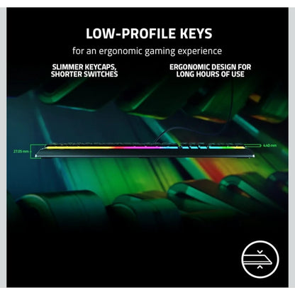 Razer Ornata V3 Gaming Keyboard Low Profile Keys Mecha Membrane Switches RGB Backlit