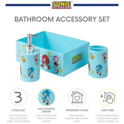 Sonic the Hedgehog 3-Piece Bathroom Accessory Set