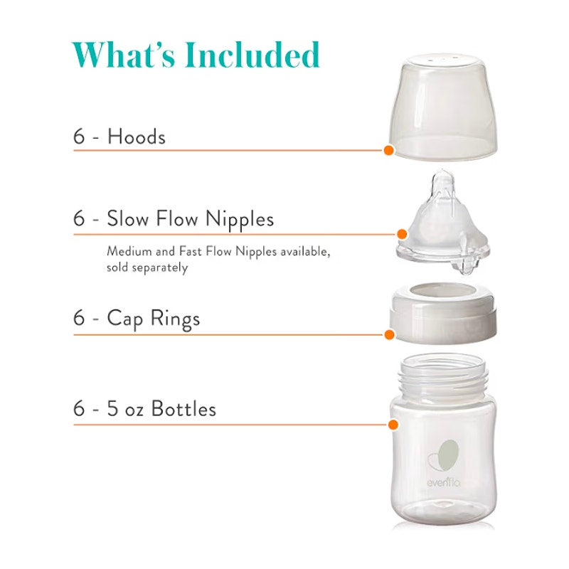 Evenflo Feeding Premium Proflo Venting Balance Plus Wide Neck Set of 6