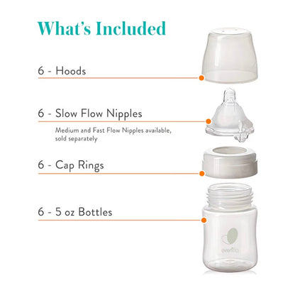 Evenflo Feeding Premium Proflo Venting Balance Plus Wide Neck Set of 6