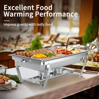 8QT Stainless Steel Chafing Dishes for Buffet