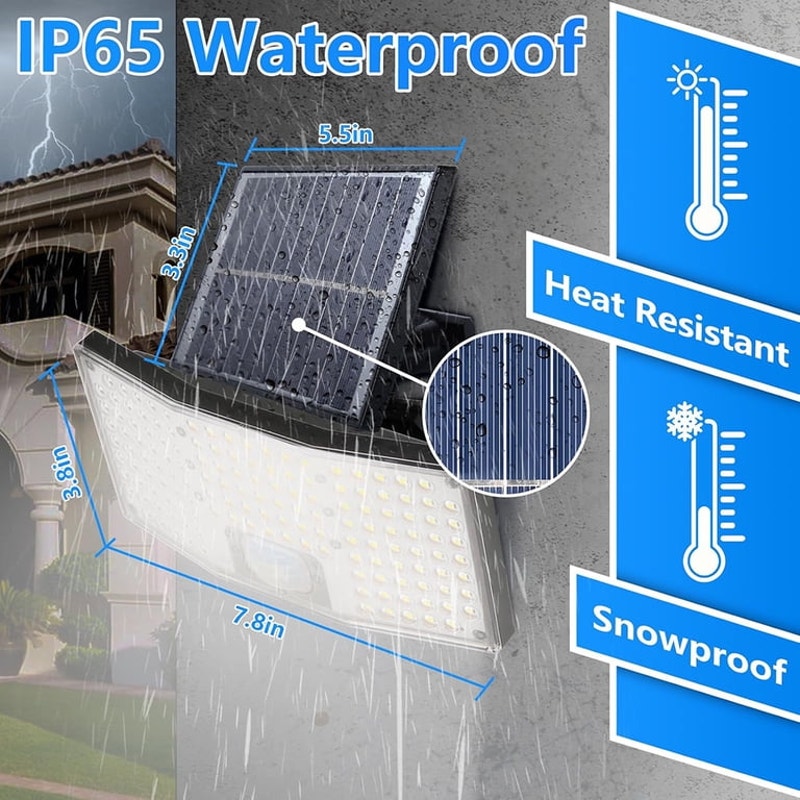 Solar Lights Outdoor 2 Pack 5500LM Motion Sensor Solar Flood Lights Security Lights