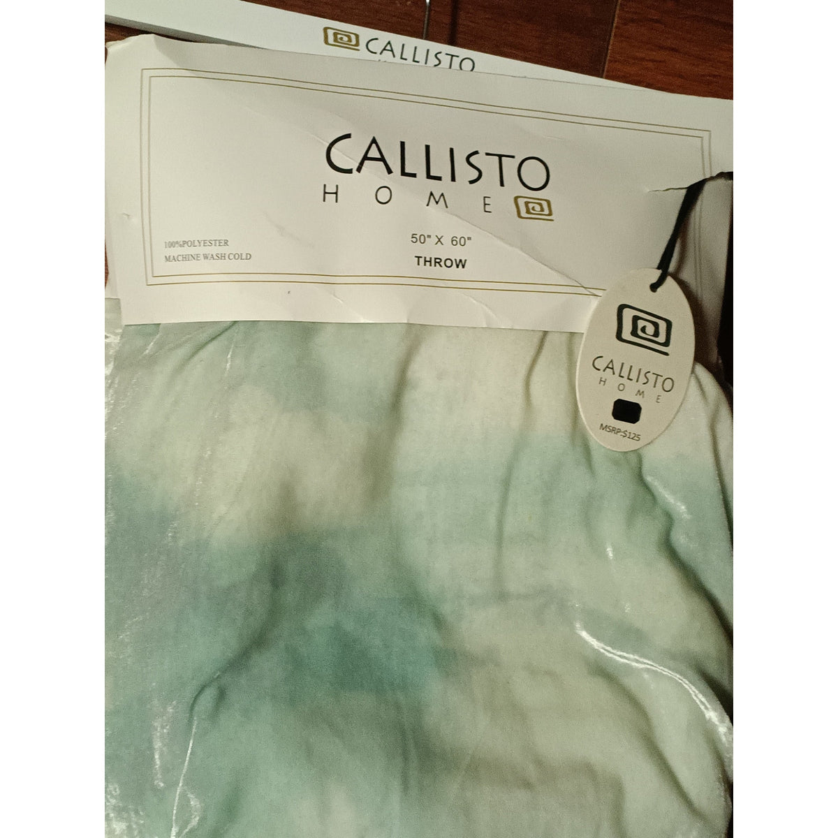 NEW Callisto Home 50" x 60" Multicolor Velvet Plush Throw Blanket Blue/White SOFT