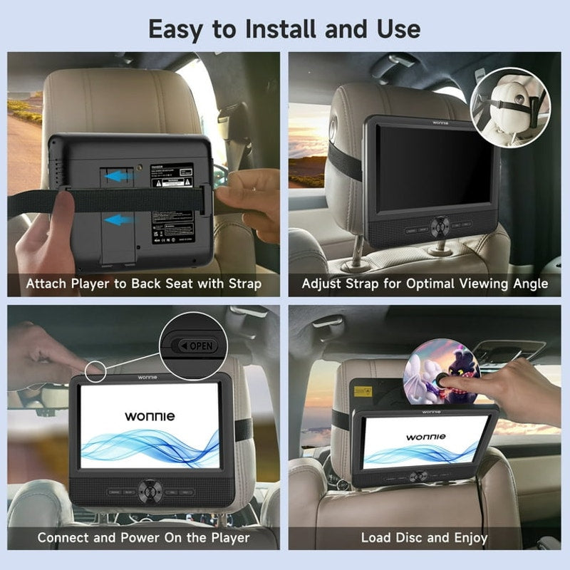 7.5” Dual DVD Player for Car, Portable