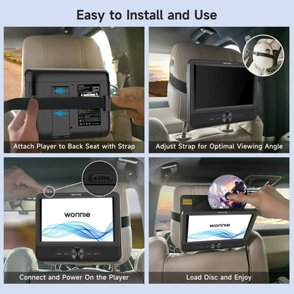 7.5” Dual DVD Player for Car, Portable