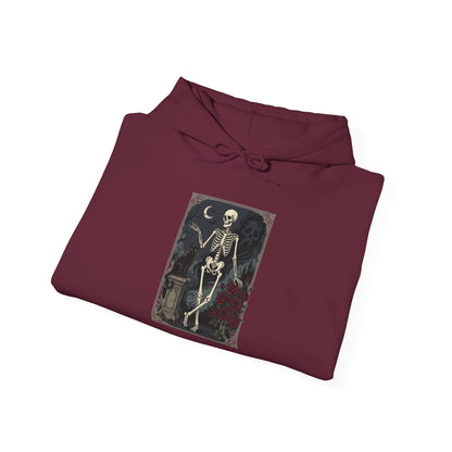 Gothic Skeleton Art Hoodie — Vintage Memento Mori Skull Design