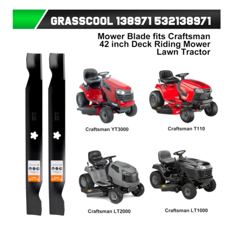High Lift 5 Star Replacement Blades for Craftsman 42 inch Mower