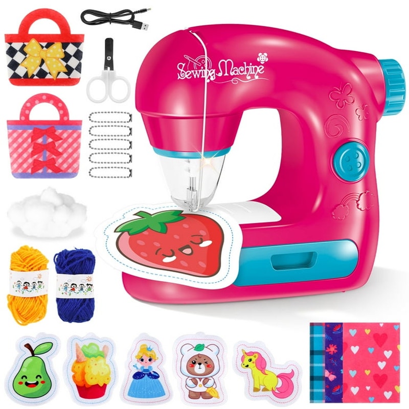 Sewing Machine Toy Kit for Kids, Sewing Machine with Fabric Sewing Kit.