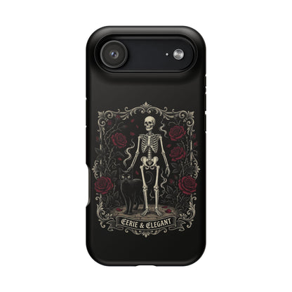 Eerie & Elegant Skeleton Phone Case — Magnetic Impact-Resistant