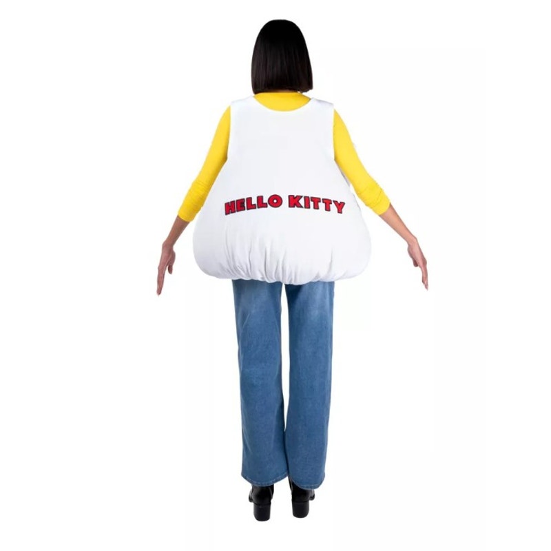 Hello Kitty Women's Plush Halloween Costume Bodysuit White One Size Fits Most