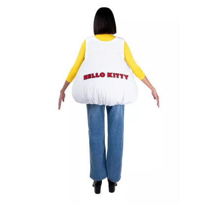 Hello Kitty Women's Plush Halloween Costume Bodysuit White One Size Fits Most