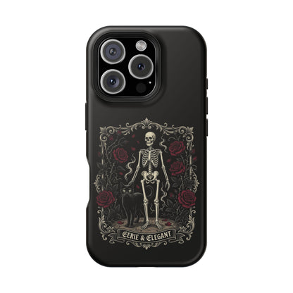 Eerie & Elegant Skeleton Phone Case — Magnetic Impact-Resistant