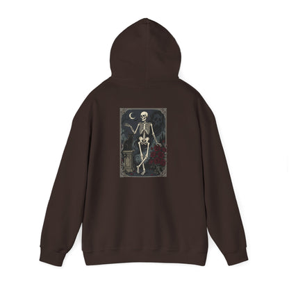 Gothic Skeleton Art Hoodie — Vintage Memento Mori Skull Design