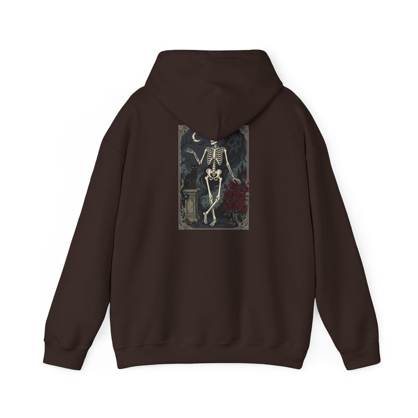 Gothic Skeleton Art Hoodie — Vintage Memento Mori Skull Design
