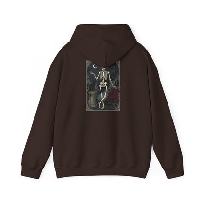 Gothic Skeleton Art Hoodie — Vintage Memento Mori Skull Design