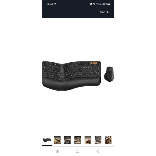 Ergonomic Wireless Full Size Keyboard & Mouse Bluetooth Split Design Wrist Rest Rechargeable