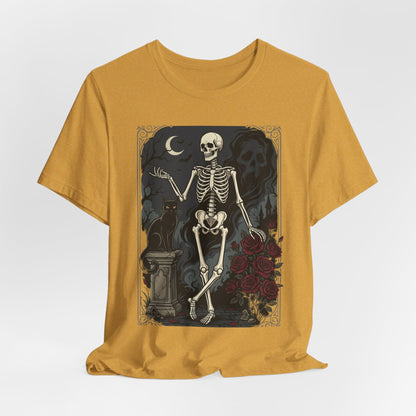 Skeleton Vintage Tarot Tee – Retro Gothic Skull Shirt