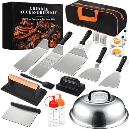 18 Pc. BBQ Griddle Accessories Kit, Flat Top Grill Accessories Set for griddles
