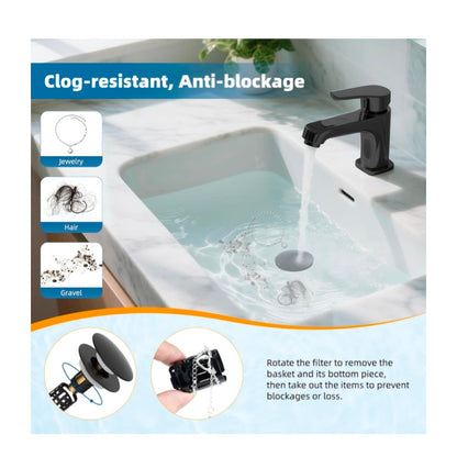Hibbent 2 Pack Upgraded 3 in 1 Bathroom Sink Drain Strainer