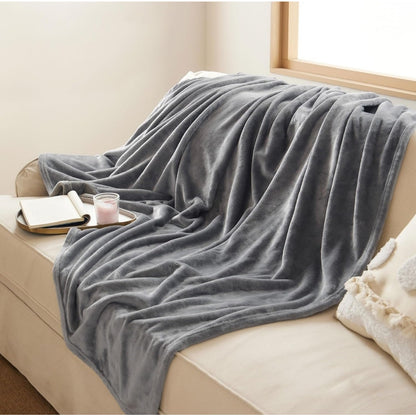 Bedsure GentleSoft Fleece Blanket Twin Size, Grey - 300GSM 60x80 in.
