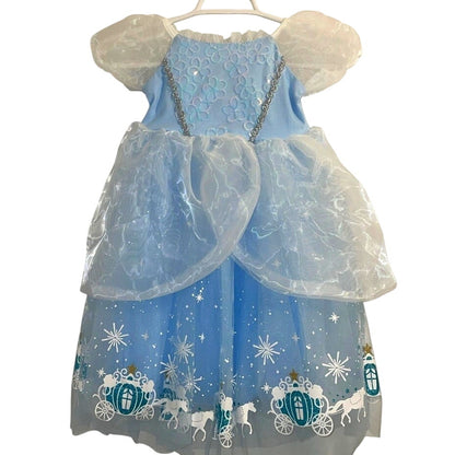 Girls Princess Cinderella Costume Dress Gown Age 5-6 (CN 130)