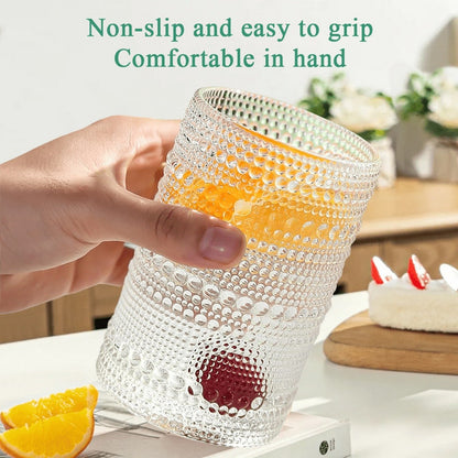 14 oz Vintage Hobnail Drinking Glasses Set of 6