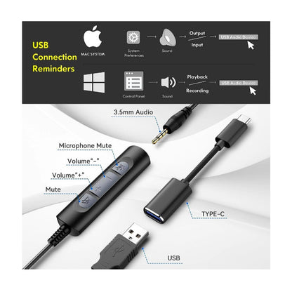 Comfort Fit USB Headset with Microphone for PC
