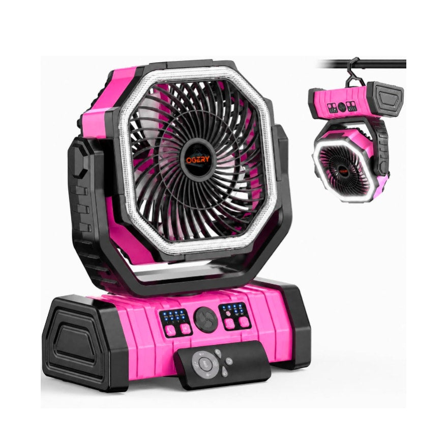 20000mAh Rechargeable Camping Fan with LED Lantern