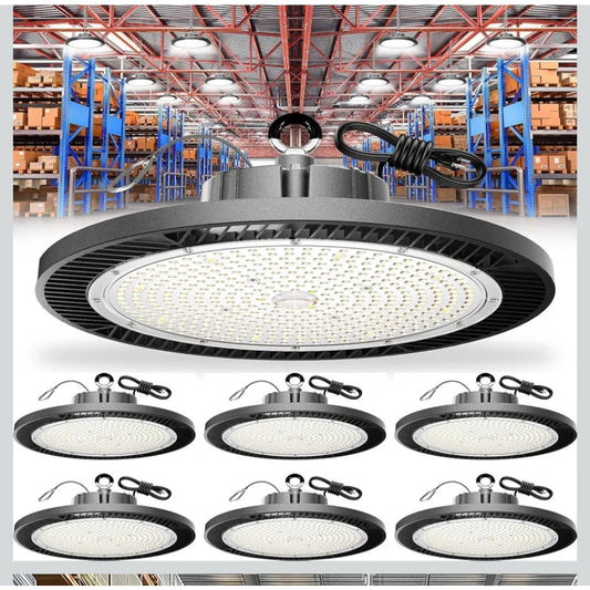 6 Pack LED High Bay Shop Light Brightness 250W 100V-277V IP65 Waterproof 5000K
